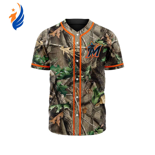 MLB Miami Marlins Special Realtree Camo Hunting Baseball Jersey Gift for Men Women - Bafud T-Shirts, Hoodie,... (Image 1)