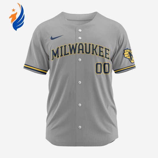 MLB Milwaukee Brewers Personalized 2024 Road Baseball Jersey - Bafud T-Shirts, Hoodie, Sweatshirt | WearSparks.com (Image 1)