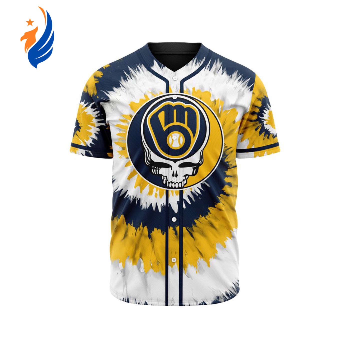 MLB Milwaukee Brewers Special Grateful Dead Design Baseball Jersey Gift for Men Women - Bafud T-Shirts, Hoodie,... (Image 1)