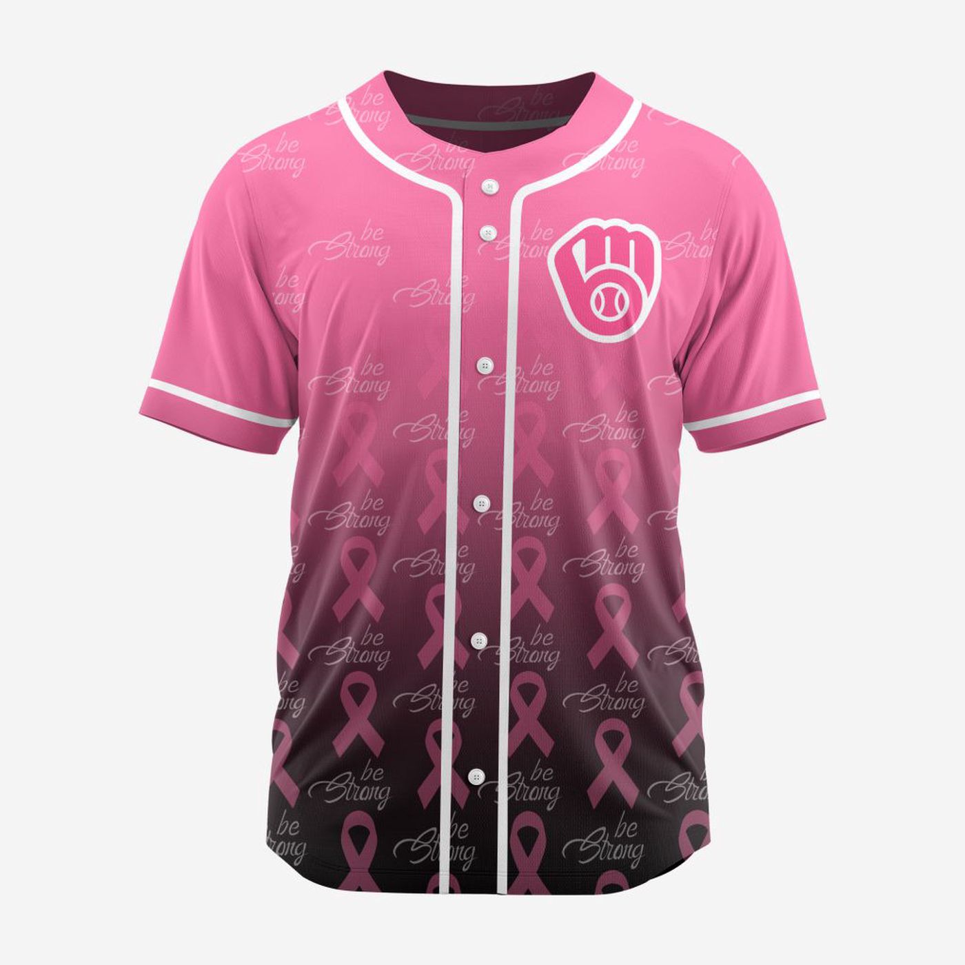 MLB Milwaukee Brewers Special Pink Design Fight Breast Cancer Baseball Jersey Gift for Men Women - Bafud... (Image 3)