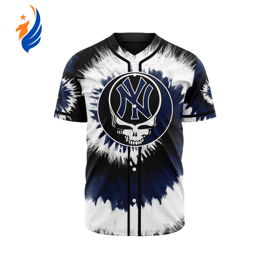 MLB New York Yankees Special Grateful Dead Design Baseball Jersey Gift for Men Women - Bafud T-Shirts, Hoodie,... (Image 1)