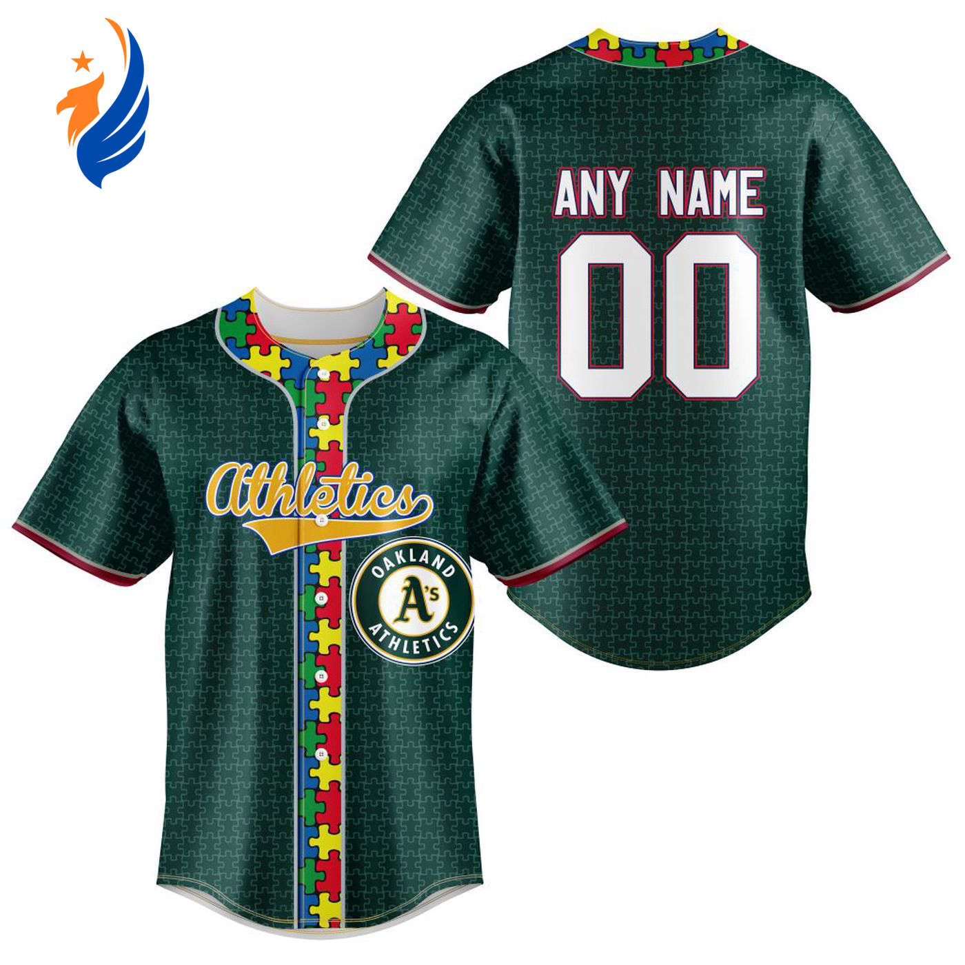 MLB Oakland Athletics Mix Grateful Dead | Specialized Baseball Jersey Fearless Aganst Autism Gift for Men Women... (Image 1)