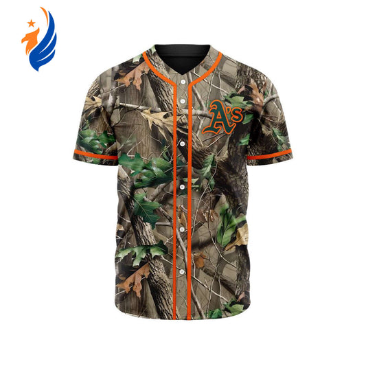 MLB Oakland Athletics Special Realtree Camo Hunting Baseball Jersey Gift for Men Women - Bafud T-Shirts,... (Image 1)