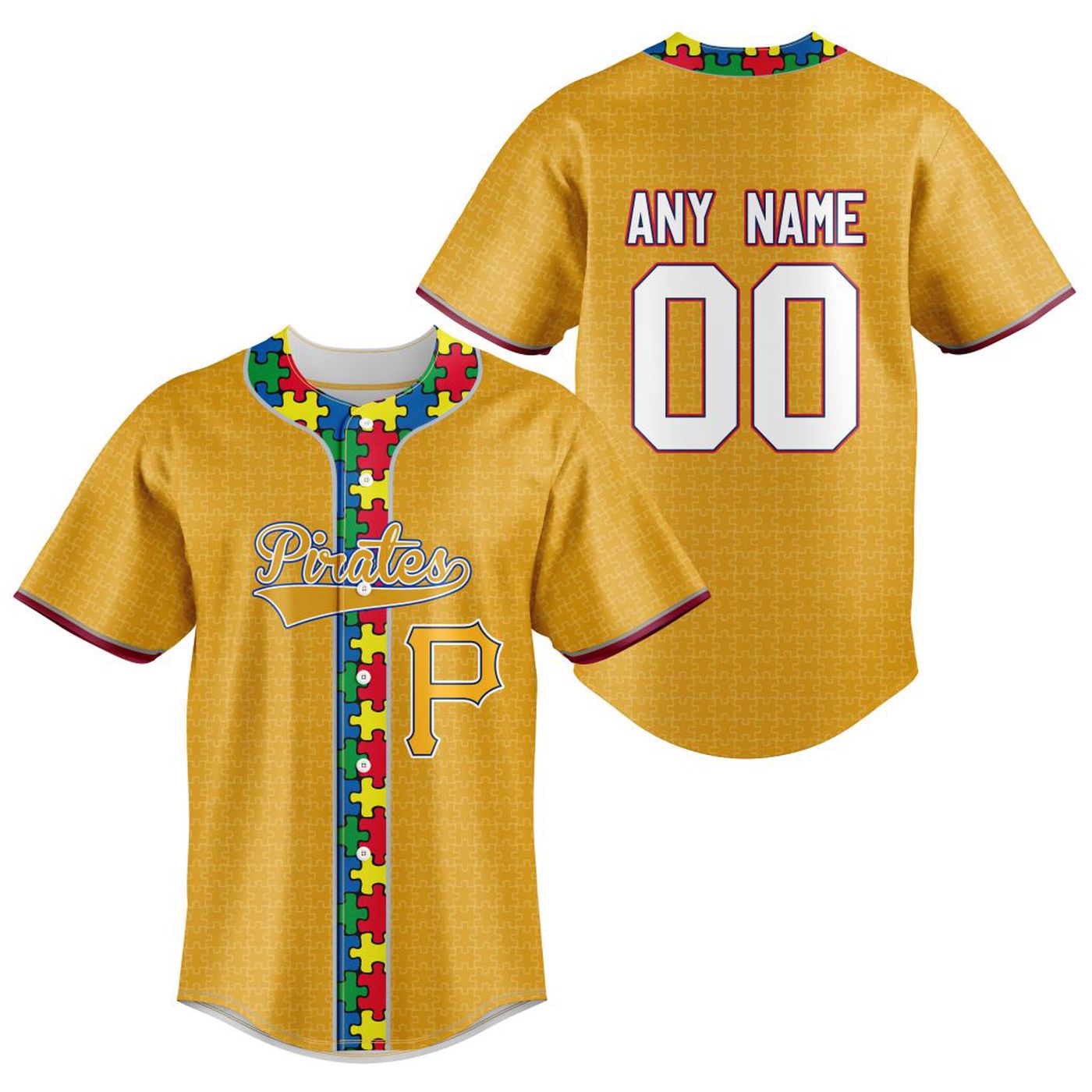 MLB Pittsburgh Pirates Specialized Baseball Jersey Fearless Aganst Autism Gift for Men Women - Bafud T-Shirts,... (Image 2)