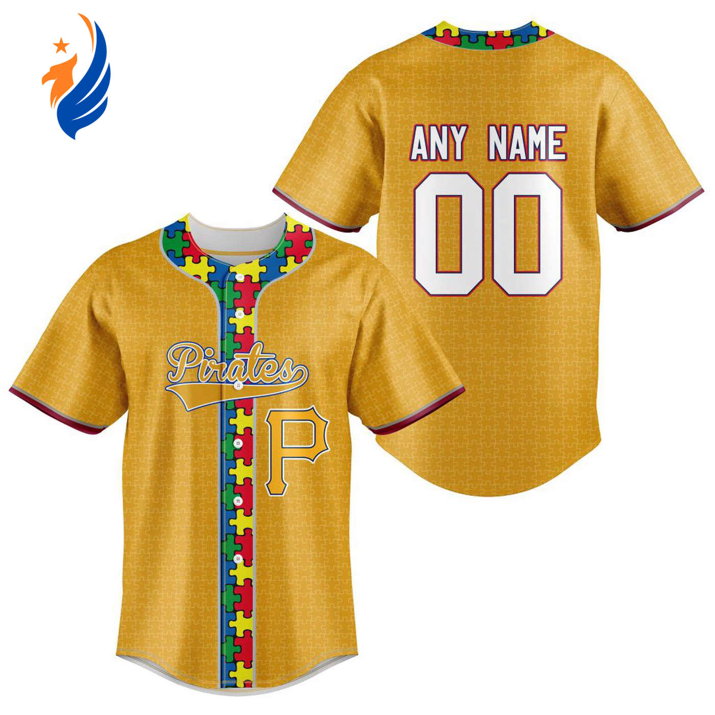 MLB Pittsburgh Pirates Specialized Baseball Jersey Fearless Aganst Autism Gift for Men Women - Bafud T-Shirts,... (Image 1)