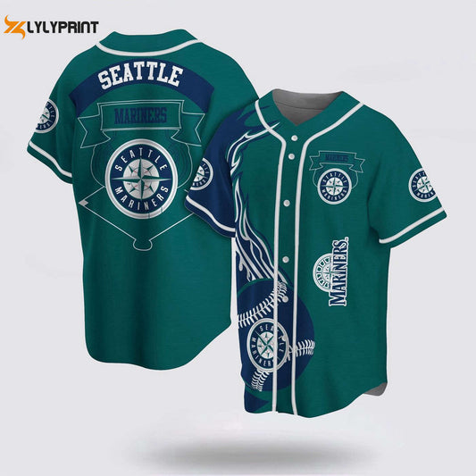 Authentic MLB Seattle Mariners Baseball Jersey: Classic Design for Passionate Fans - lylyprint.com T-Shirts,... (Image 1)