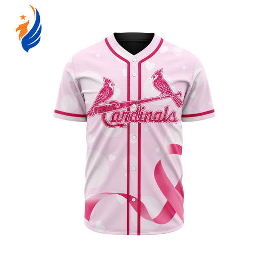 MLB St. Louis Cardinals Special Pink Design Fight Breast Cancer Baseball Jersey Gift for Men Women - Bafud... (Image 1)