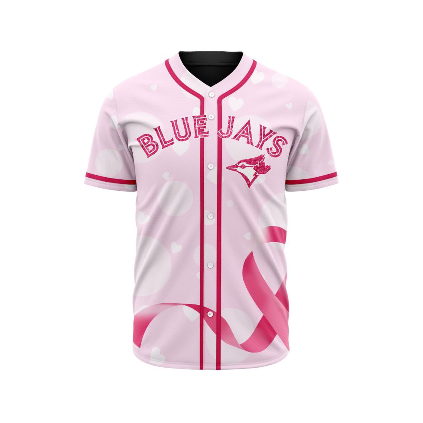 MLB Toronto Blue Jays Special Pink Design Fight Breast Cancer Baseball Jersey Gift for Men Women - Bafud... (Image 2)