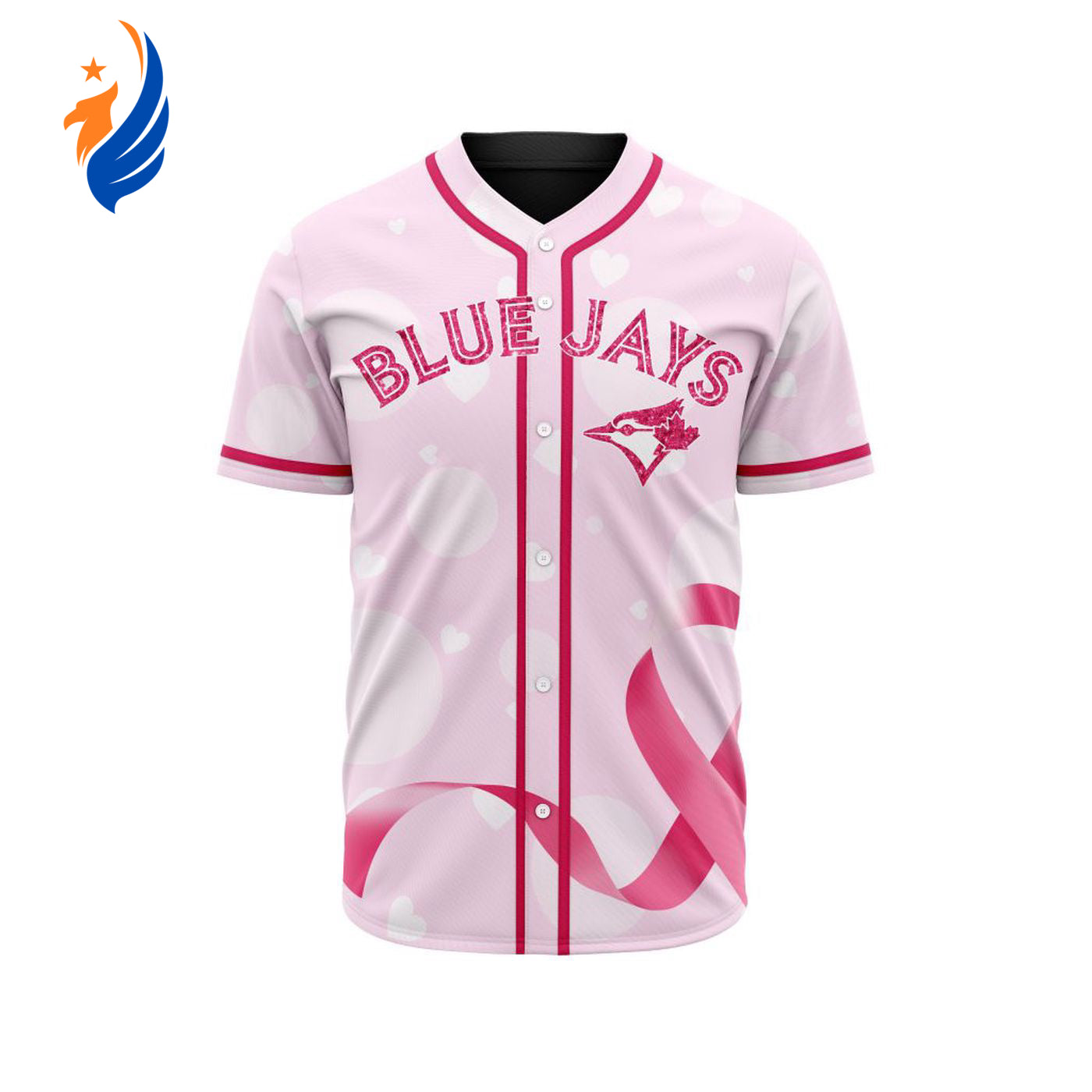 MLB Toronto Blue Jays Special Pink Design Fight Breast Cancer Baseball Jersey Gift for Men Women - Bafud... (Image 1)