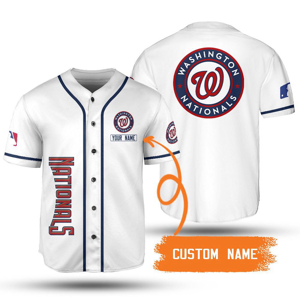 MLB Washington Nationals Custom Name White Baseball Jersey Unisex Shirt, Gift For Men And Women