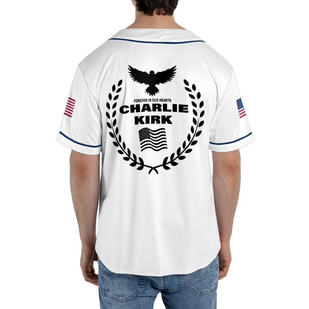 Freedom Charlie Kirk Forever In Our Hearts White Baseball Jersey T-Shirts, Hoodie, Sweatshirt | WearSparks.com (Image 2)
