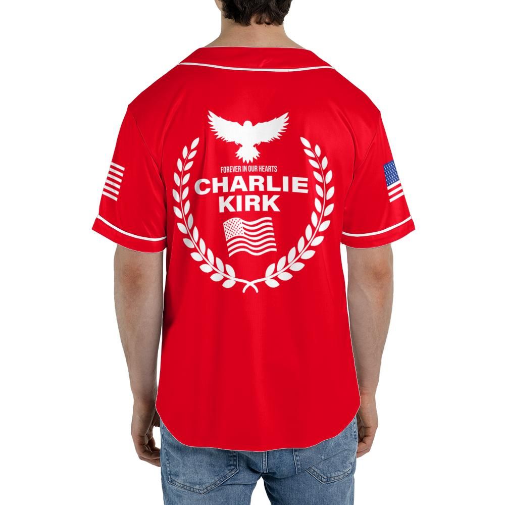 Freedom Charlie Kirk Forever In Our Hearts Baseball Jersey T-Shirts, Hoodie, Sweatshirt | WearSparks.com (Image 2)
