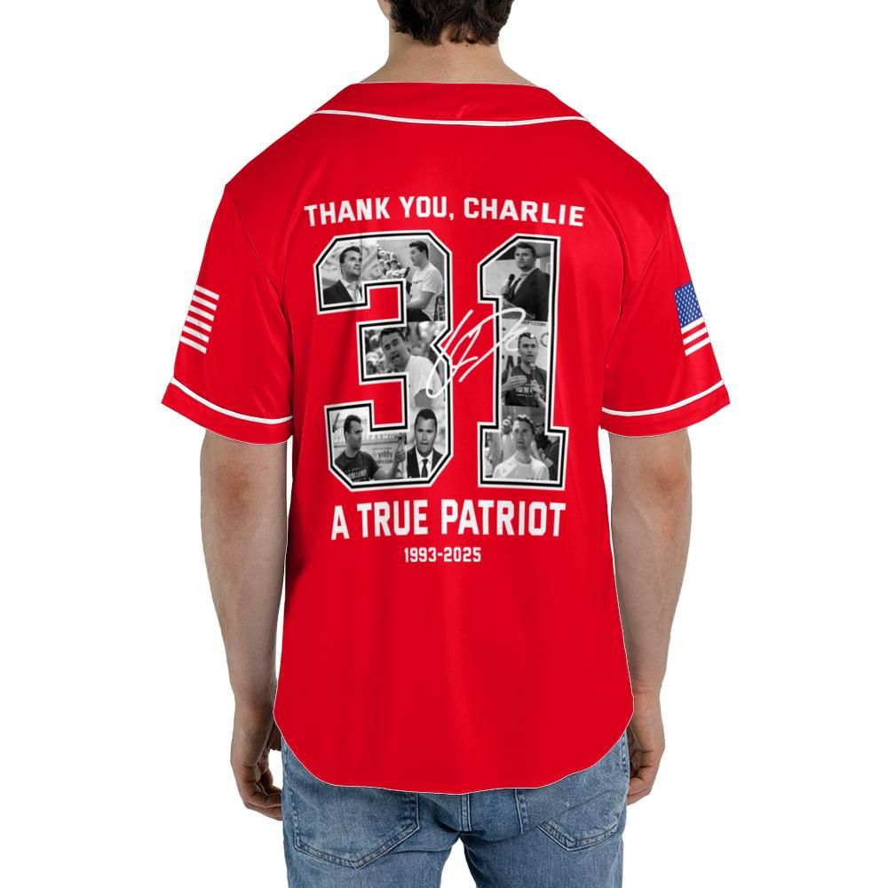 Freedom Thank You Charlie A True Patriot 31 Baseball Jersey T-Shirts, Hoodie, Sweatshirt | WearSparks.com (Image 2)