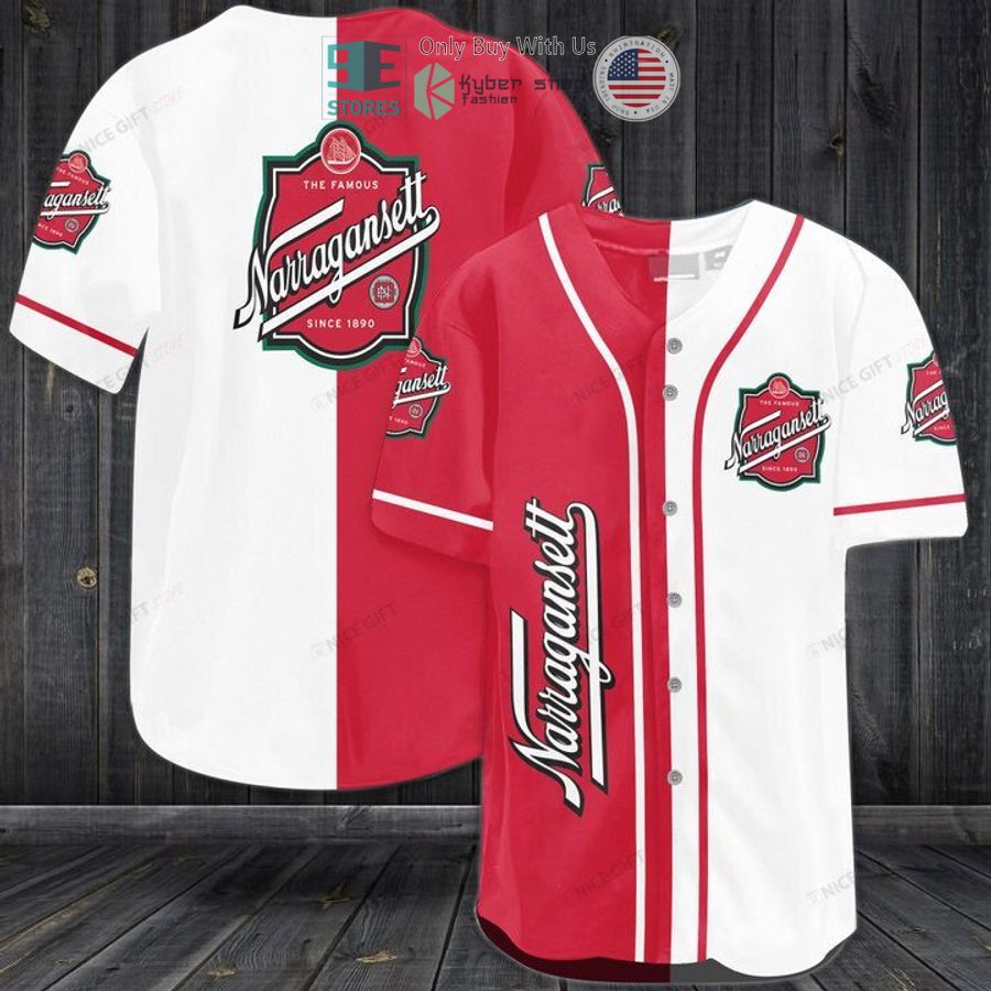 BEST Narragansett red white Baseball Jersey