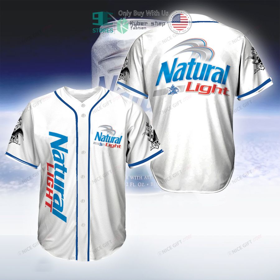 BEST Natural Light white Baseball Jersey
