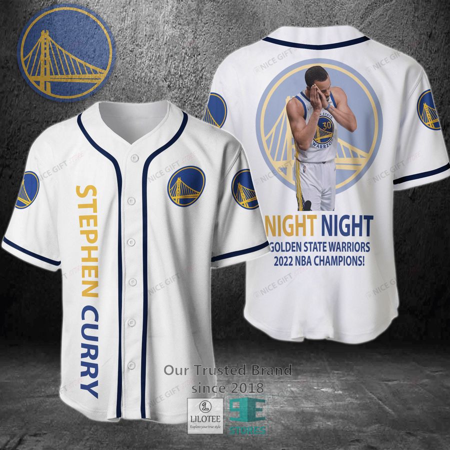 NBA Golden State Warriors 2022 Champions Stephen Curry Night Night Baseball Jersey