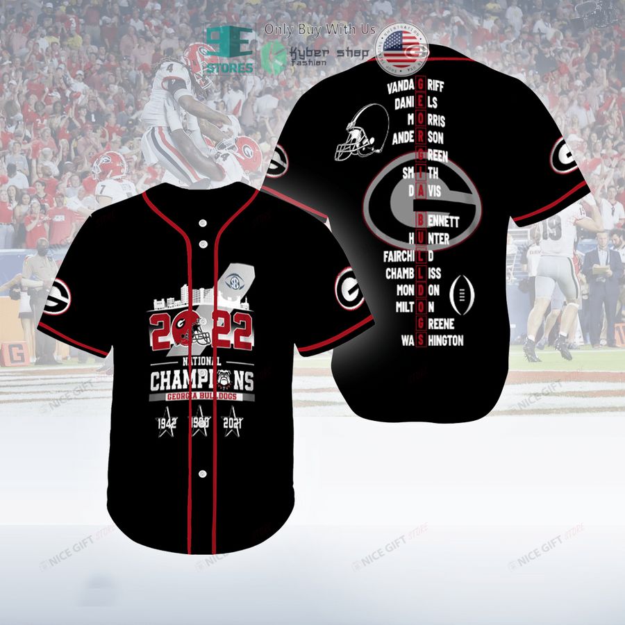 BEST NCAA Georgia Bulldogs 2022 National Champions Black Baseball Jersey