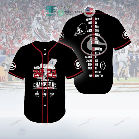 BEST NCAA Georgia Bulldogs 2022 National Champions Black Baseball Jersey