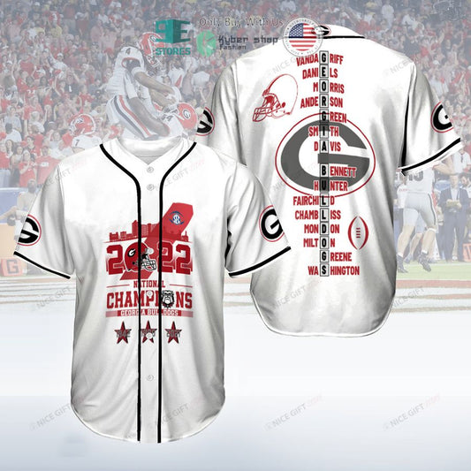 BEST NCAA Georgia Bulldogs 2022 National Champions White Baseball Jersey