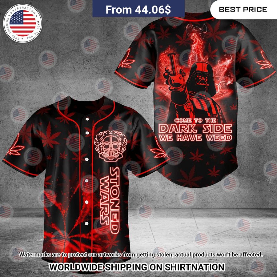 Neon Marijuana Starwars Darth Vader Baseball Jersey