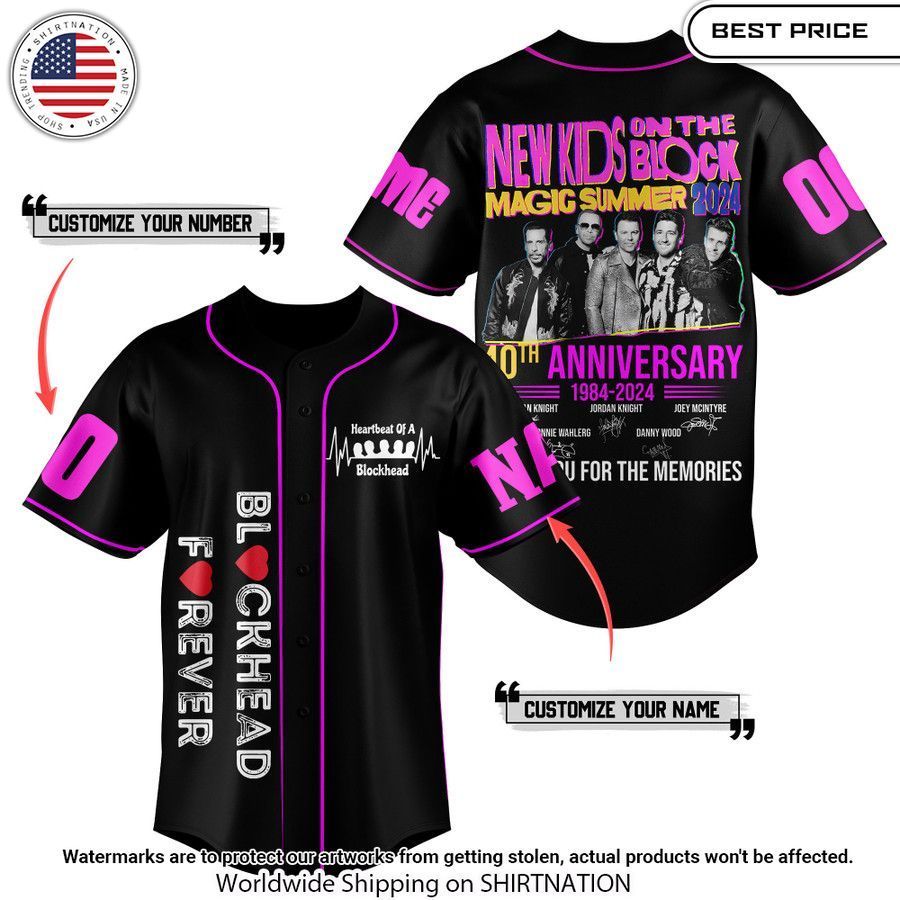 New Kids on the Block 40th Anniversary Baseball Jersey