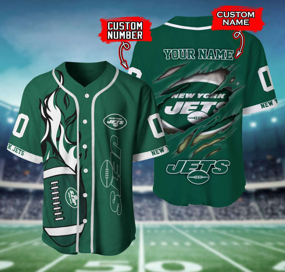 New York Jets Personalized Baseball Jersey Fan Gifts - lylyprint.com T-Shirts, Hoodie, Sweatshirt | WearSparks.com (Image 2)