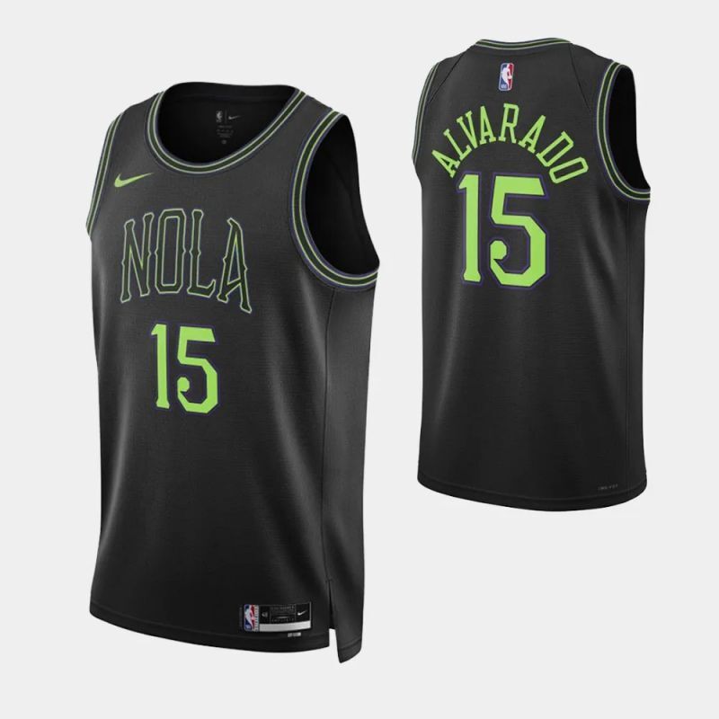 new orleans pelicans #15 jose alvarado 2023-24 city edition swingman jersey