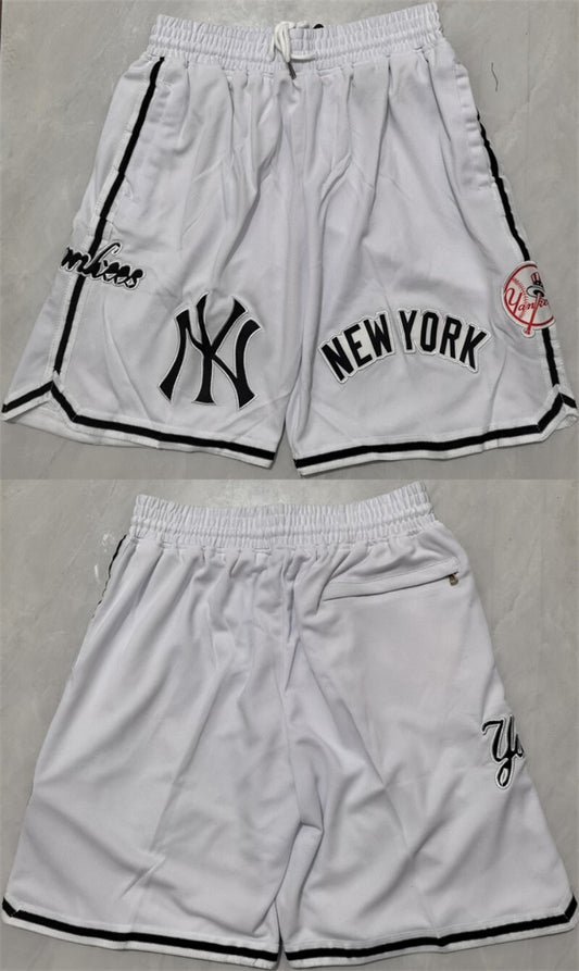 new yok yankees white shorts (run small) Style 2