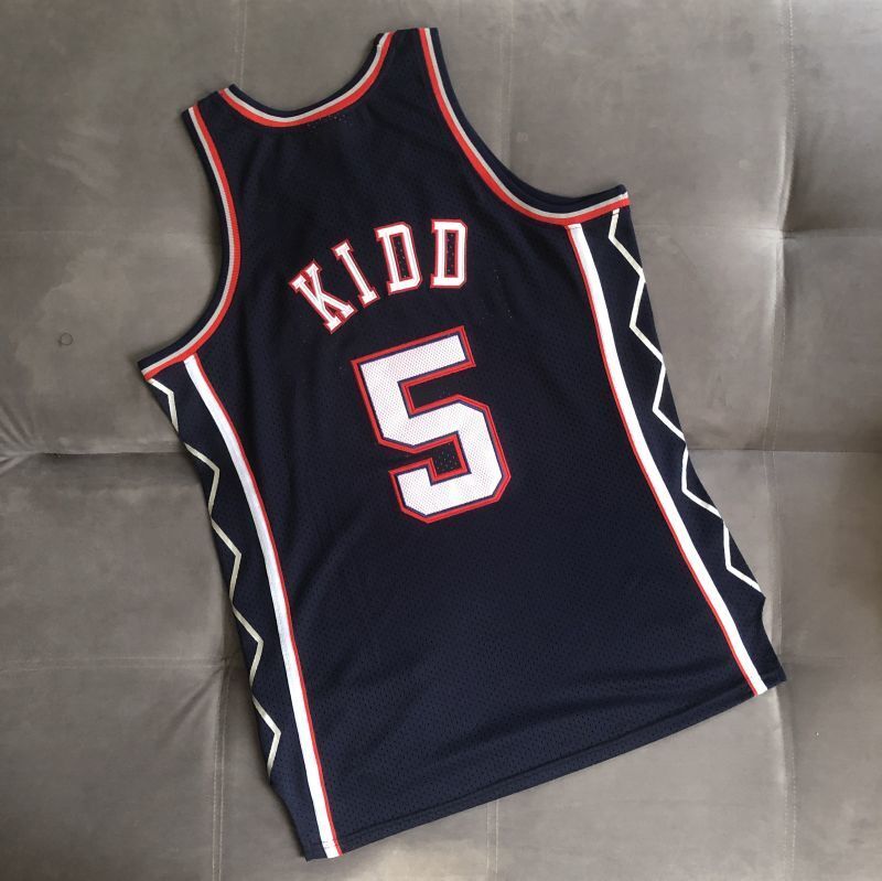 new york nets #5 kidd Nets 5 # 06-07 Year au Retro mn Embroidered Jersey Style 4