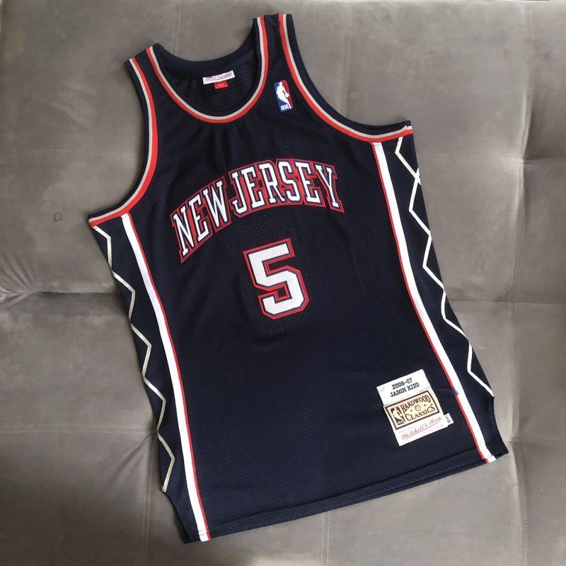 new york nets #5 kidd Nets 5 # 06-07 Year au Retro mn Embroidered Jersey Style 9
