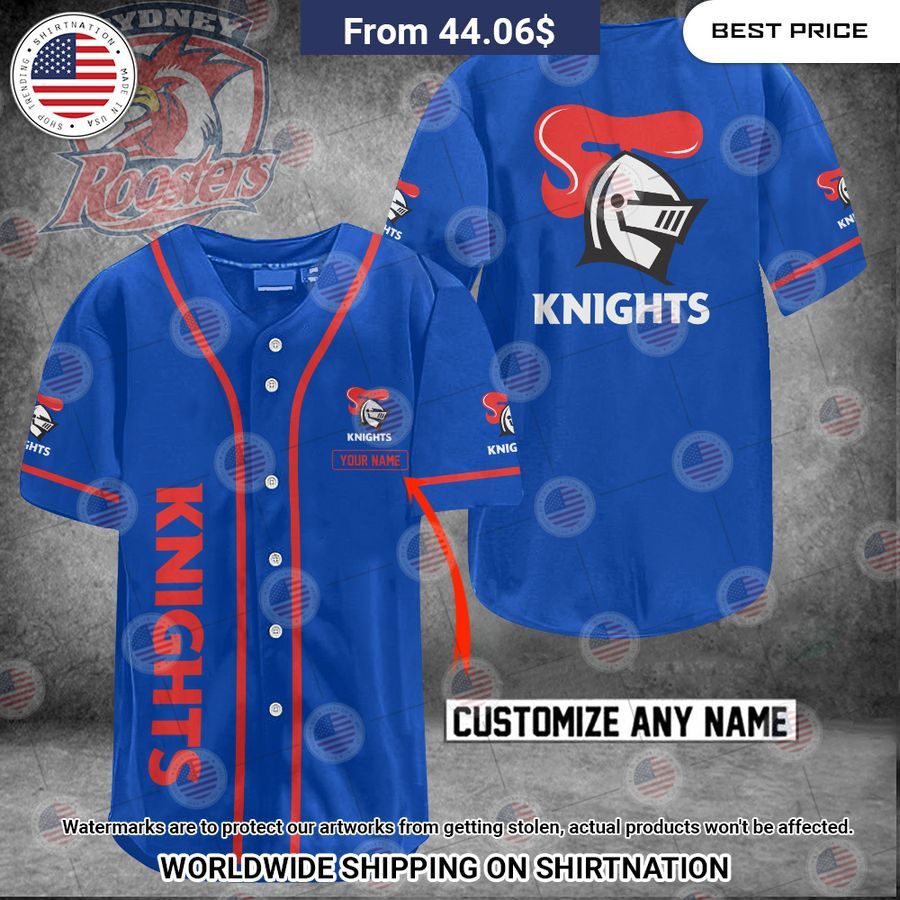 Newcastle Knights Custom Name Baseball Jersey