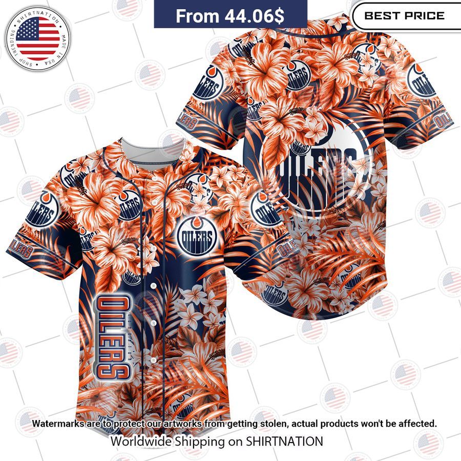 NHL Edmonton Oilers Design Baseball Jersey