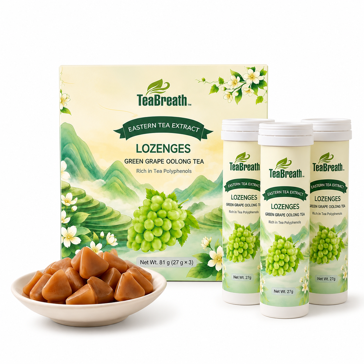 Eastern Tea Extract Lozenges - Green Grape Oolong Tea Flavor