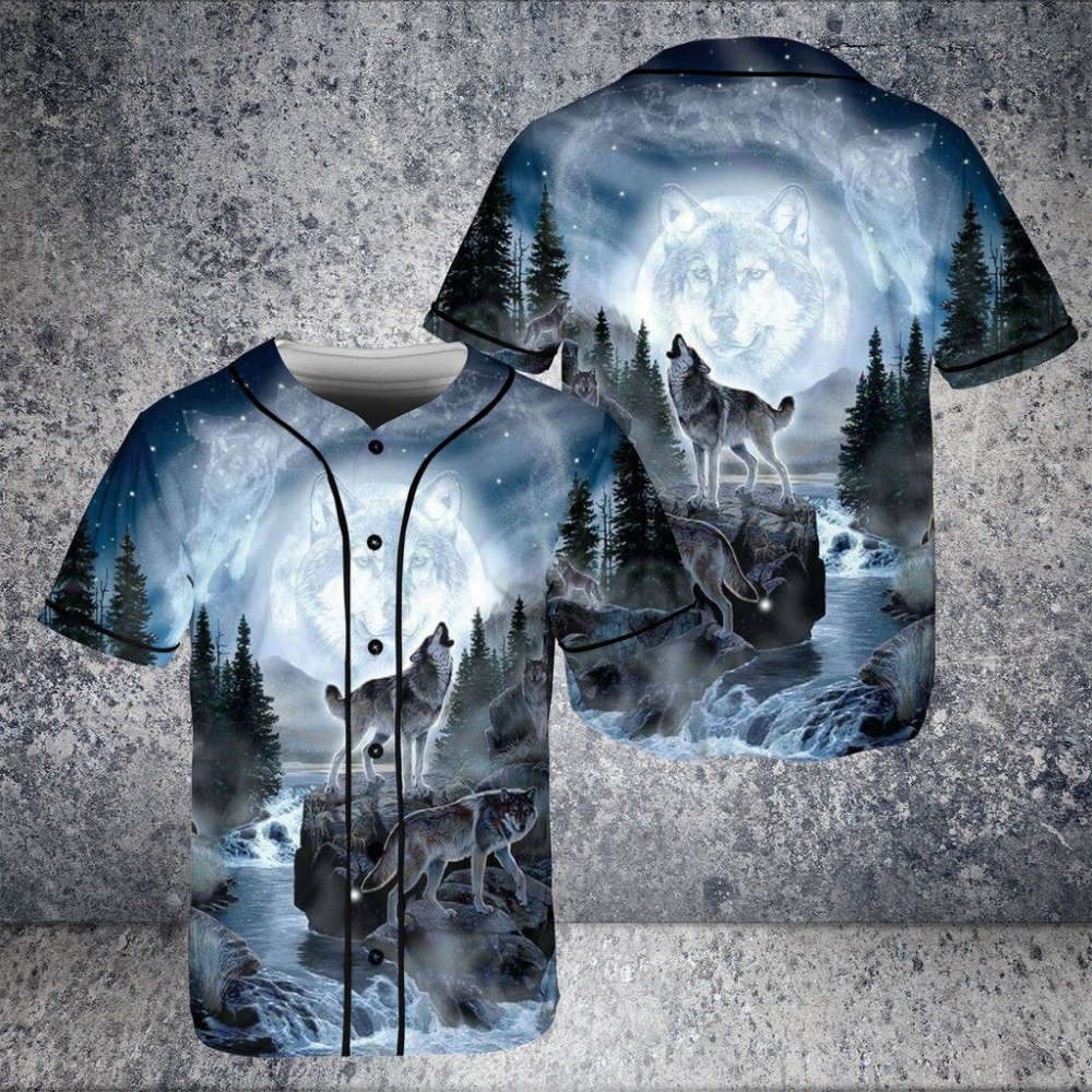 Night Wolf Native American Baseball Jersey: Authentic and Stylish Apparel