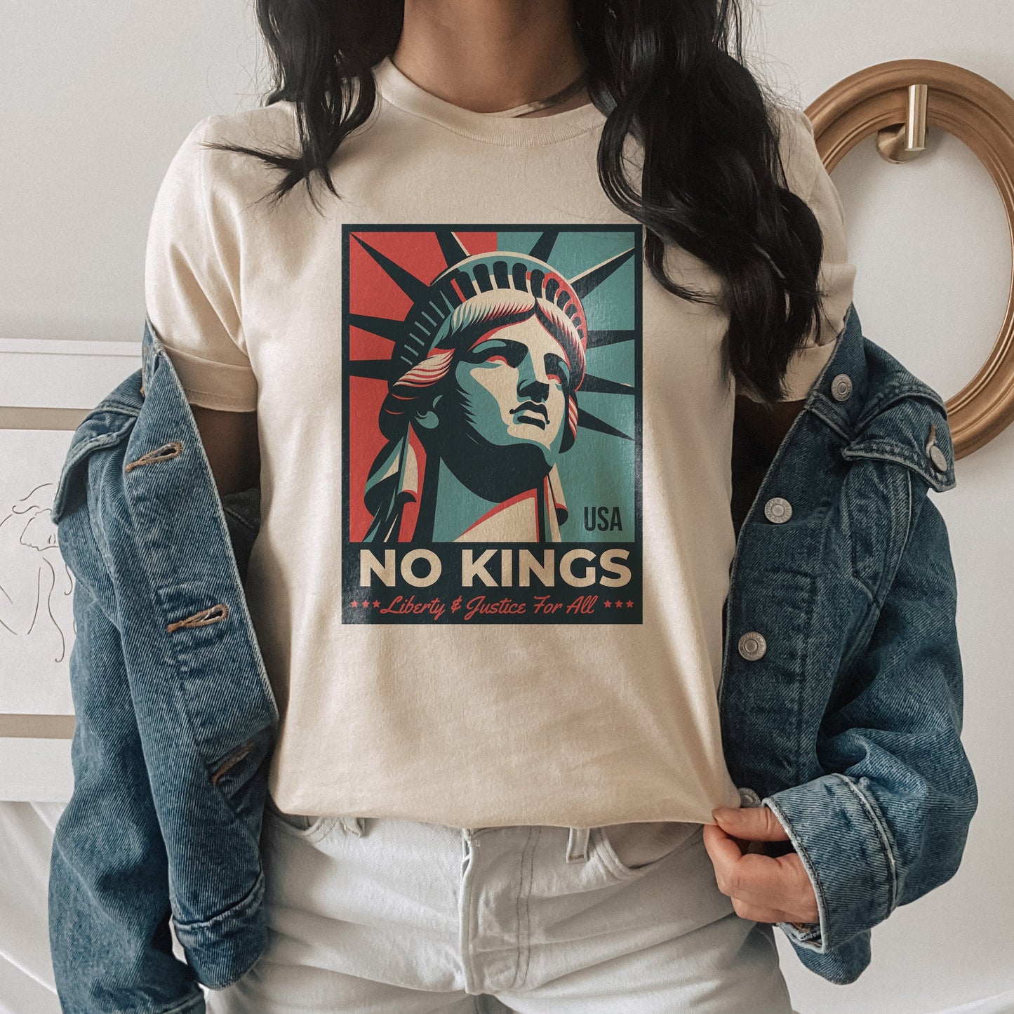 No Kings - Liberty and Justice For All T-Shirt Hoodie, Sweatshirt | WearSparks.com (Image 3)