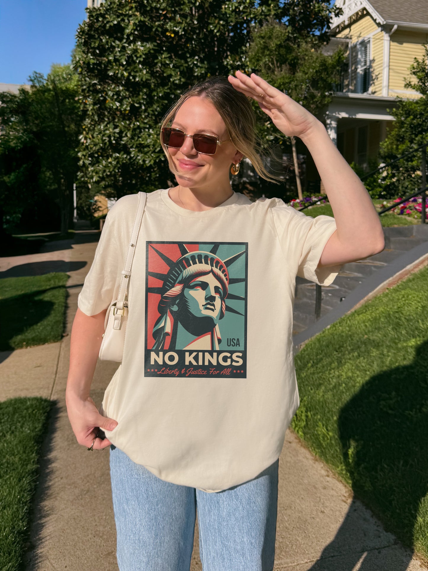No Kings - Liberty and Justice For All T-Shirt Hoodie, Sweatshirt | WearSparks.com (Image 2)