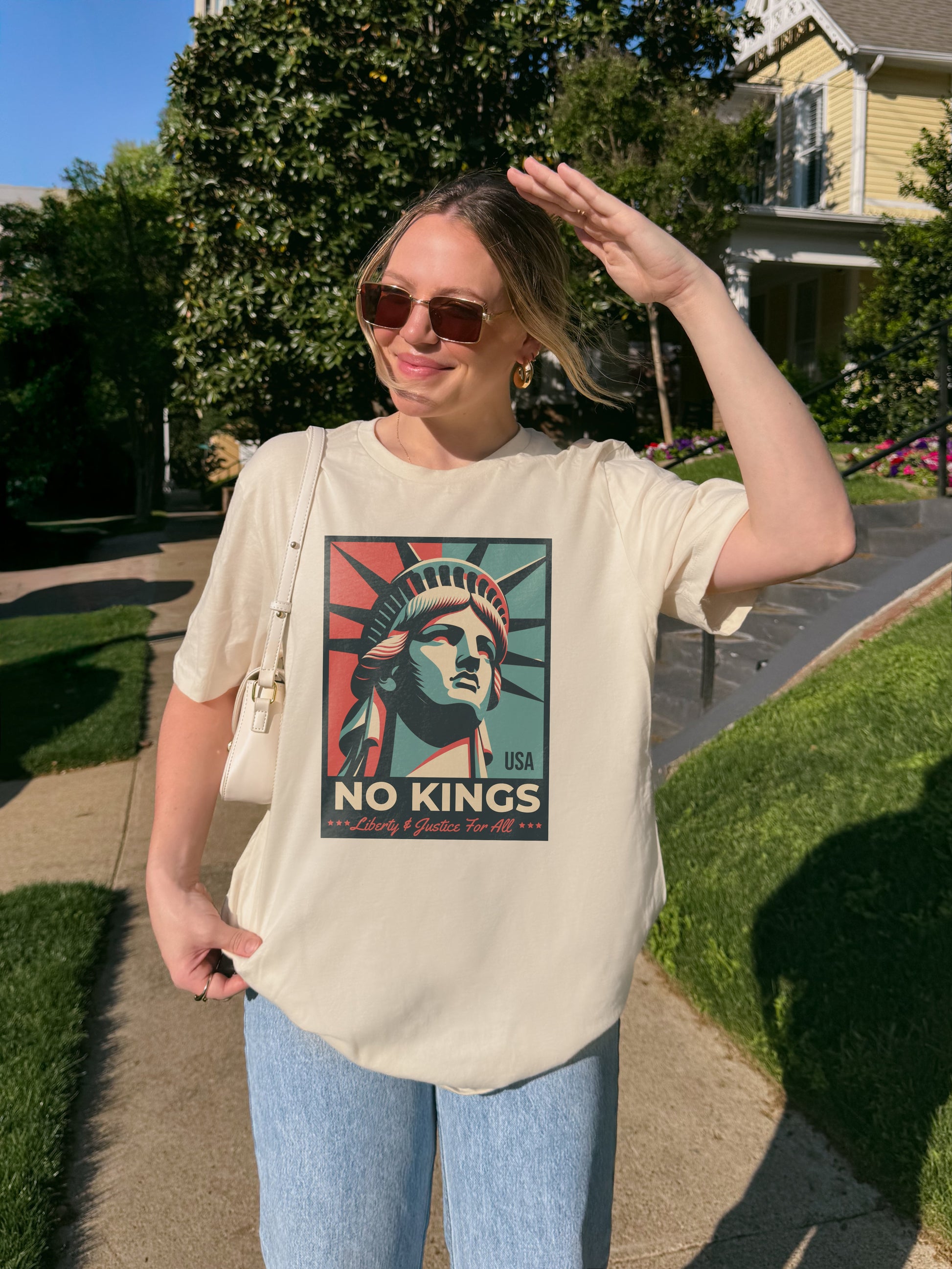 No Kings - Liberty and Justice For All T-Shirt Hoodie, Sweatshirt | WearSparks.com (Image 2)