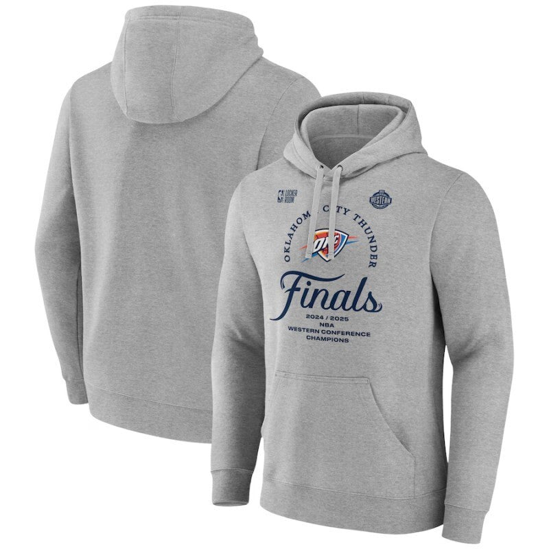 oklahoma city thunder heather gray 2025 western conference champions locker