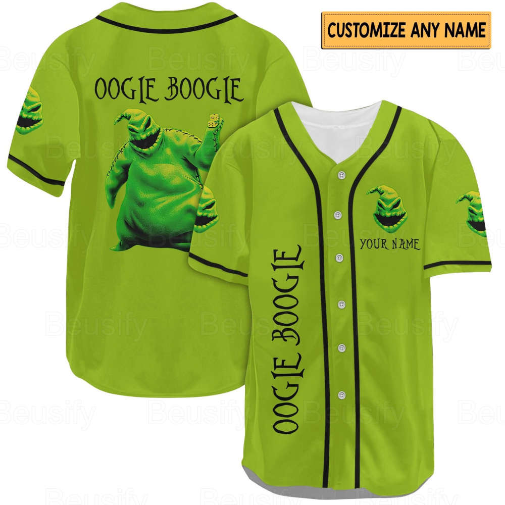 Oogie Boogie Baseball Jersey & Shirt: Horror Movie Shirts Nightmare Before Christmas Unique Oogie Boogie Gifts (Image 3)