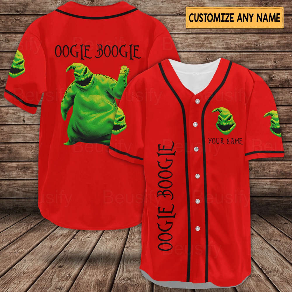 Oogie Boogie Baseball Jersey & Shirt: Horror Movie Shirts Nightmare Before Christmas Unique Oogie Boogie Gifts (Image 7)
