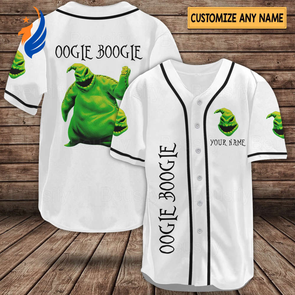 Oogie Boogie Baseball Jersey & Shirt: Horror Movie Shirts Nightmare Before Christmas Unique Oogie Boogie Gifts (Image 1)