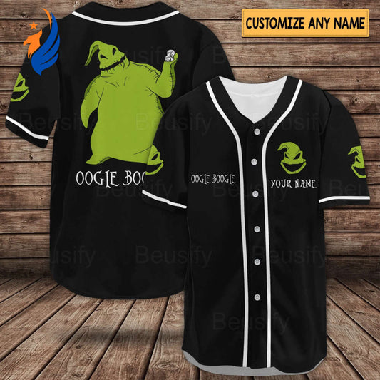 Oogie Boogie Jersey: Baseball Shirt & Horror Movie Gift with Nightmare Before Theme (Image 1)