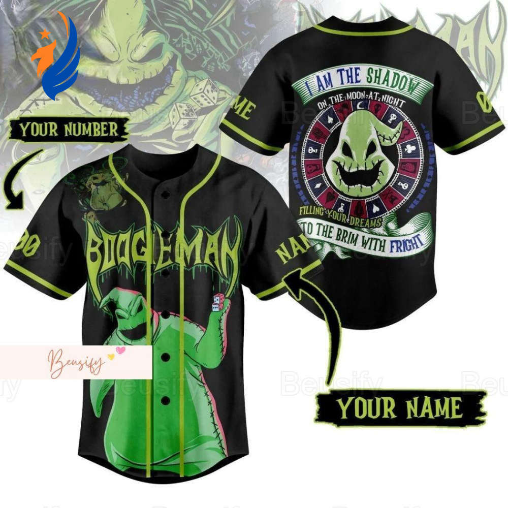 Custom Oogie Boogie Baseball Jersey – Nightmare Before Christmas Shirt Perfect Horror Movie Gift For Him