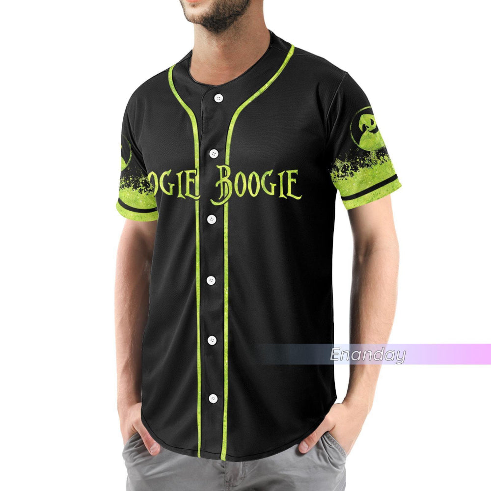 Nightmare Before Baseball: Oogie Boogie Jersey for Men - Spooky Halloween Horror Movie Shirt (Image 2)