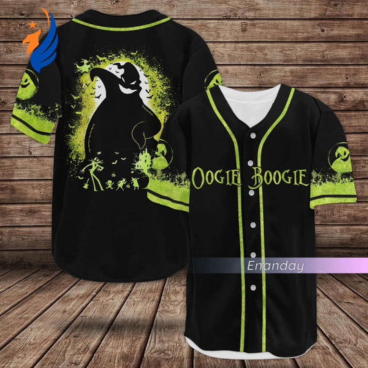 Nightmare Before Baseball: Oogie Boogie Jersey for Men - Spooky Halloween Horror Movie Shirt (Image 1)