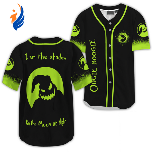 Oogie Boogie Shadow on the Moon Baseball Jersey: Spooky Style for Halloween & Beyond - Bafud T-Shirts, Hoodie, Sweatshirt
