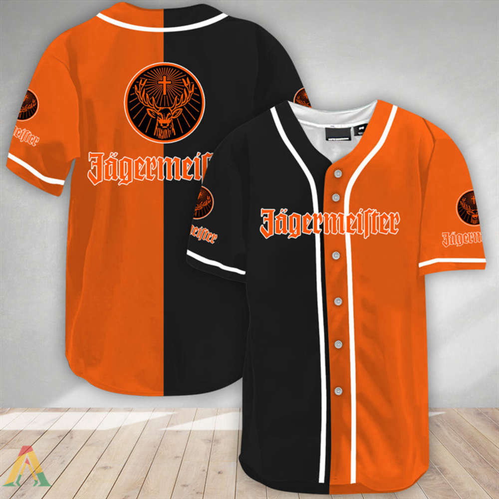 Orange Split Jagermeister Baseball Jersey