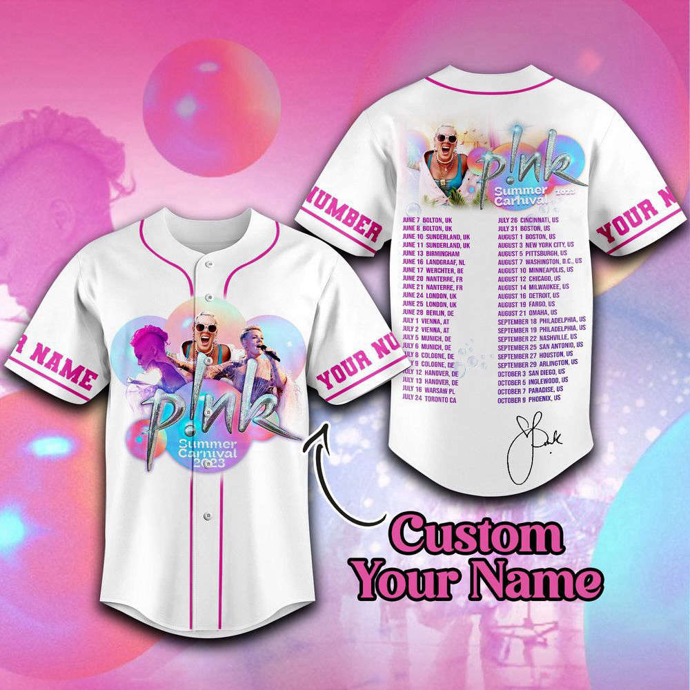 P!nk Summer Carnival 2023 Personalized Adult Baseball Jersey For Men Women - lylyprint.com T-Shirts, Hoodie,... (Image 2)