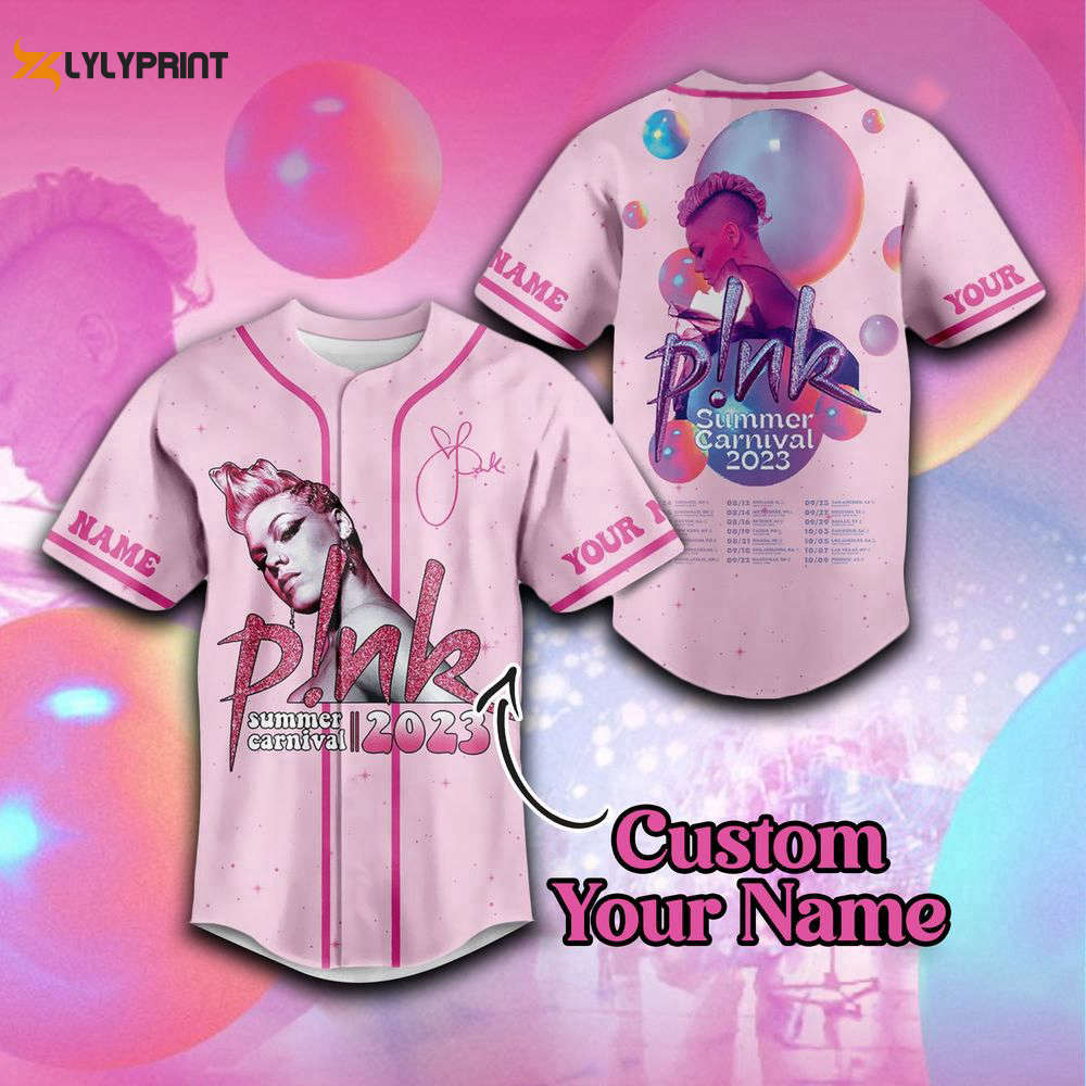 P!nk Summer Carnival 2023 Personalized Adult Baseball Jersey For Men Women - lylyprint.com T-Shirts, Hoodie,... (Image 1)