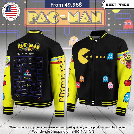 Pac-Man Ready Baseball Jacket